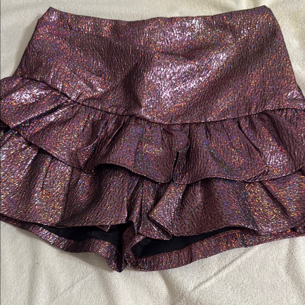 Metallic Ruffle Women's Shorts